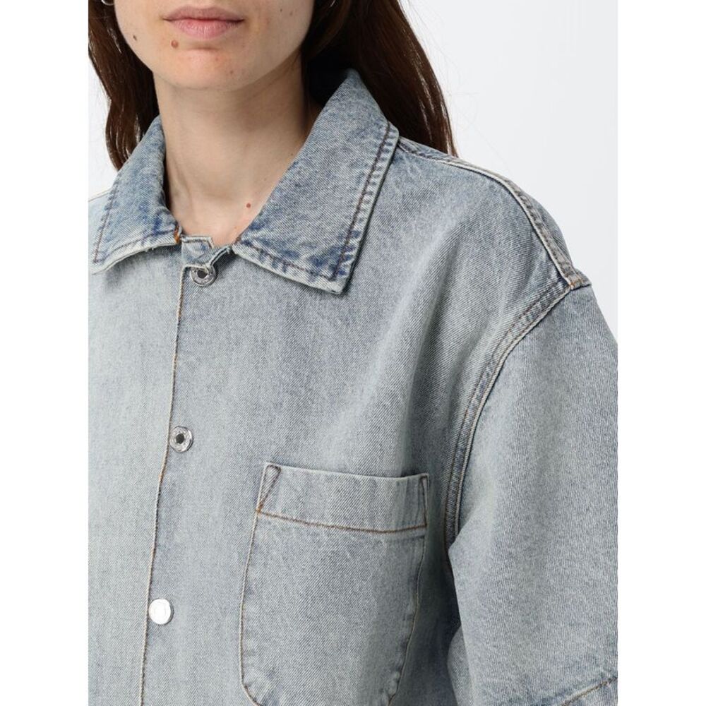 Msgm Shirt Men Gnawed Blue